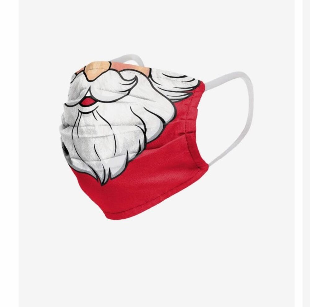 Santa Beard Pleated Face Cover Mask SET (4) Christmas Holiday NWT